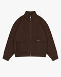 Giacca Heavy Knitted Zip-Up Cardigan | Brown flatlay