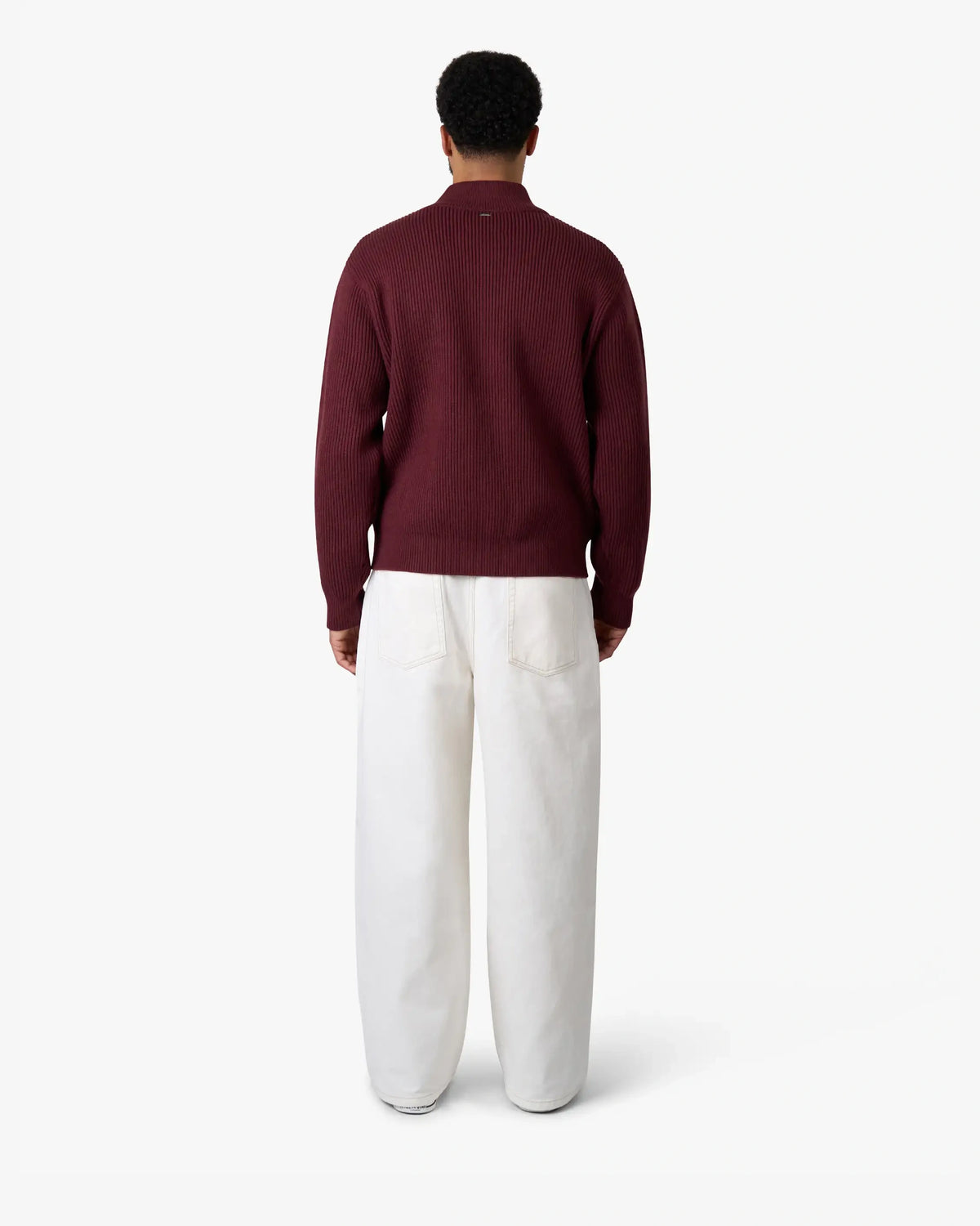 Giacca Heavy Knitted Zip-Up Cardigan | Burgundy