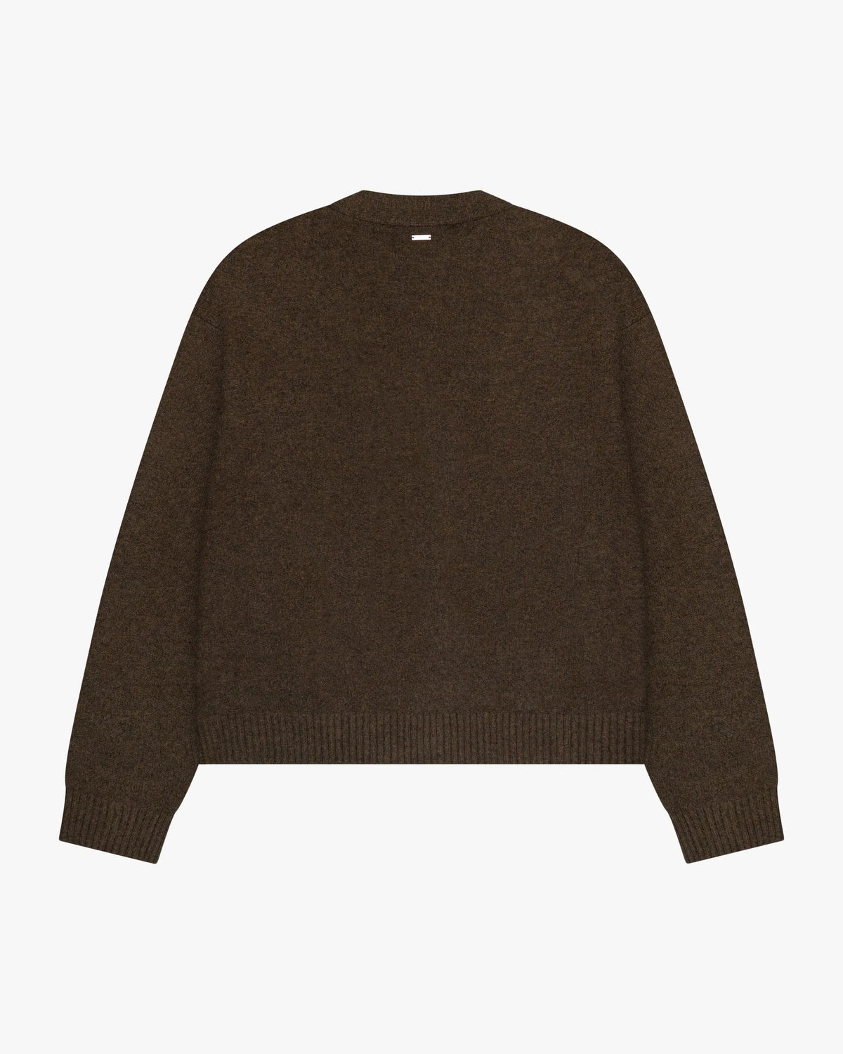 Marea V-Neck Brushed Cardigan | Dark Brown flatlay back