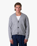 Marea V-Neck Brushed Cardigan | Grey Melee