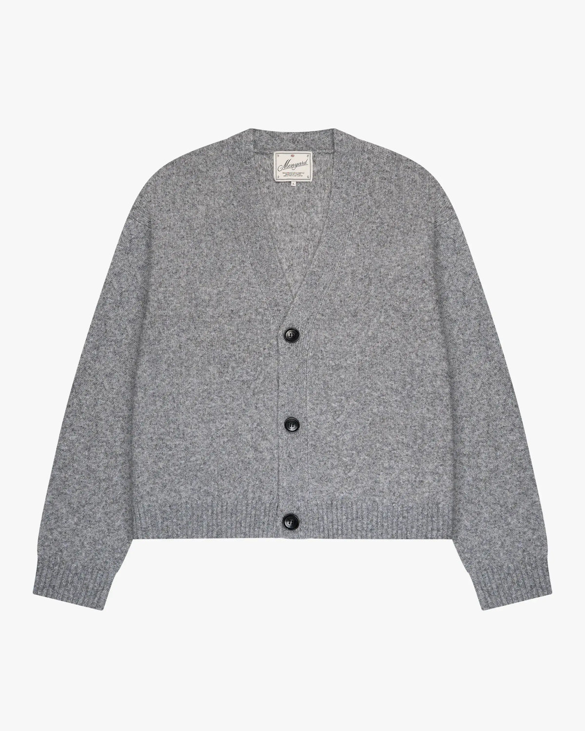 Marea V-Neck Brushed Cardigan | Grey Melee flatlay