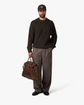 Naval Knitted Cotton Sweater | Dark Brown