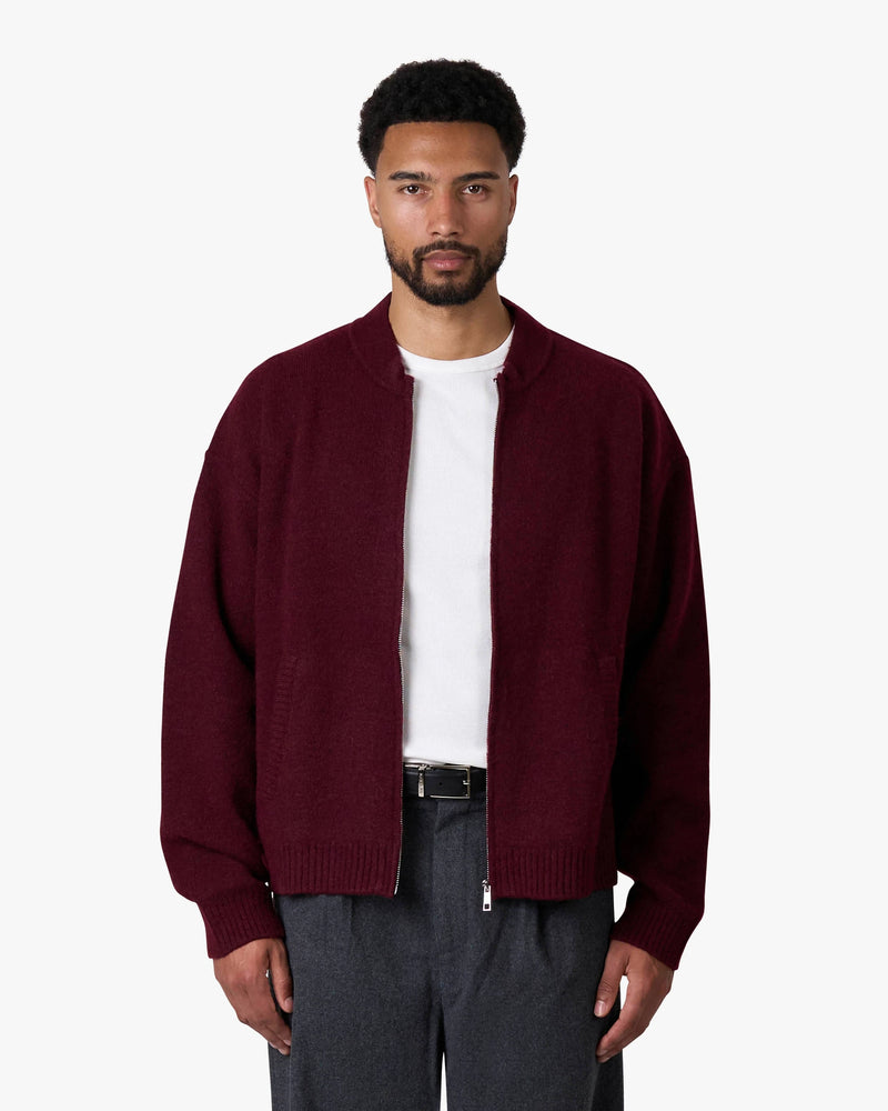 Signore Gebürsteter Strickjacke mit Reißverschluss
