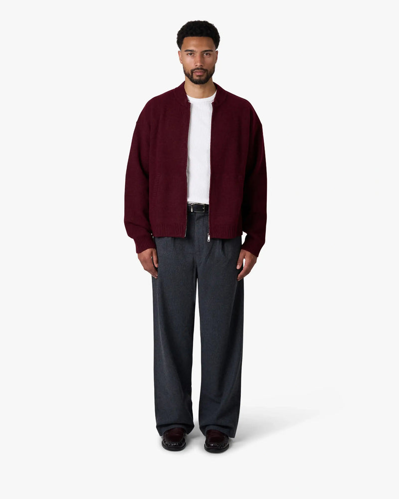 Signore Gebürsteter Strickjacke mit Reißverschluss