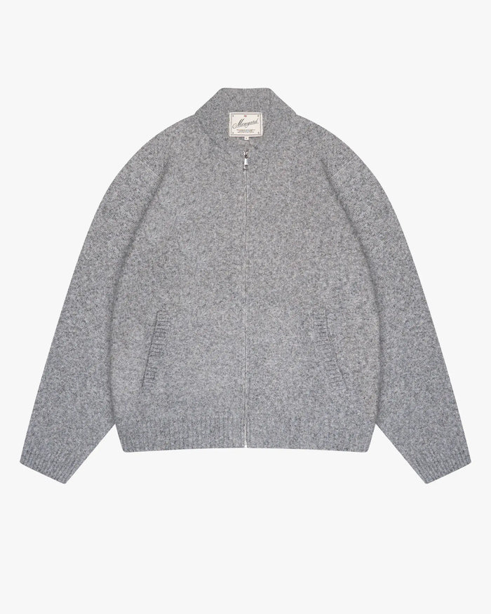 Signore Gebürsteter Strickjacke mit Reißverschluss