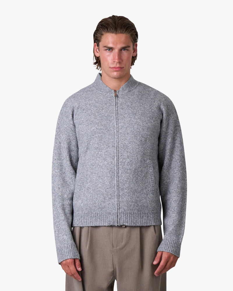 Signore Gebürsteter Strickjacke mit Reißverschluss