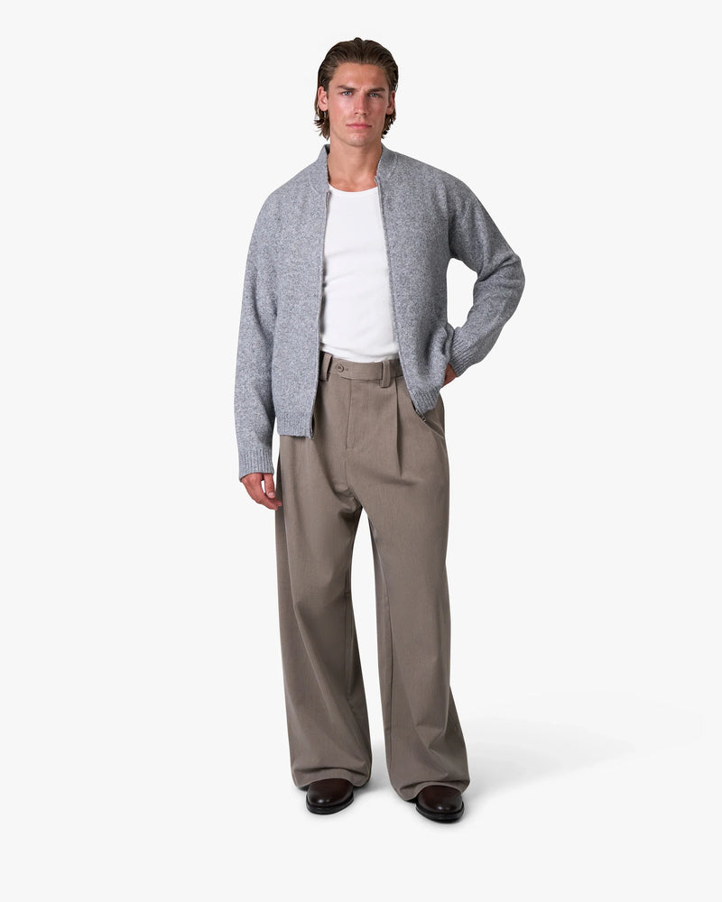 Signore Gebürsteter Strickjacke mit Reißverschluss