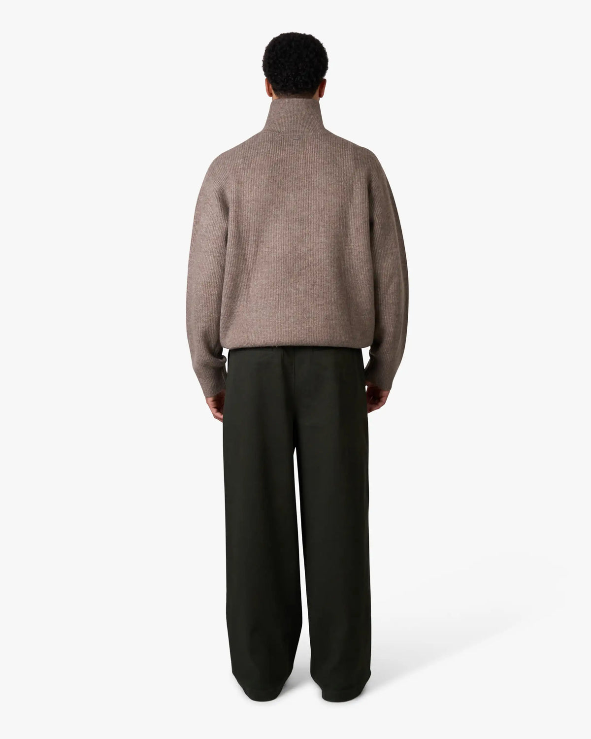 Sontuso Knitted Half-Zip Sweater | Light Brown