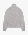 Sontuso Knitted Half-Zip Sweater | Light Grey Melee