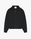Ventura Cotton Zip-Up Cardigan | Black flatlay