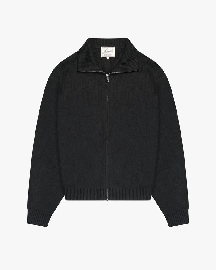 Ventura Cotton Zip-Up Cardigan | Black