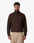 Ventura Cotton Zip-Up Cardigan | Dark Brown