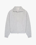 Ventura Cotton Zip-Up Cardigan | Grey Melee flatlay