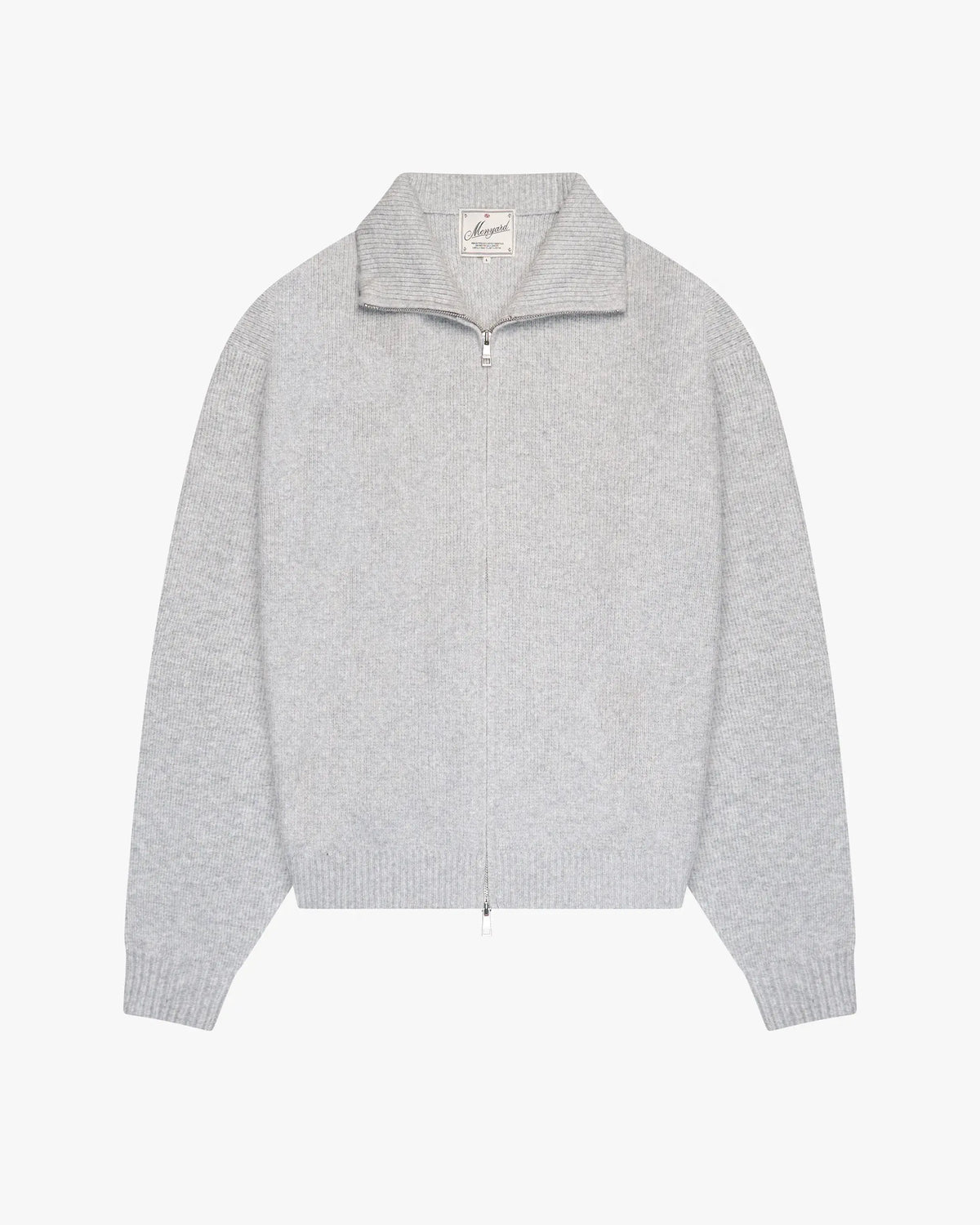 Ventura Cotton Zip-Up Cardigan | Grey Melee flatlay